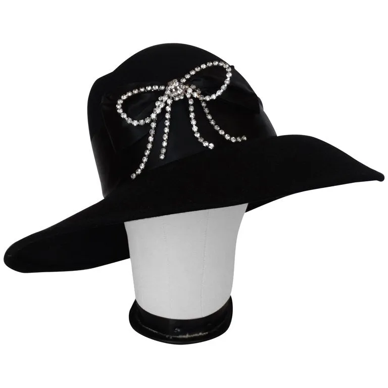 1960s Joanne Rhinestone Bow Hat