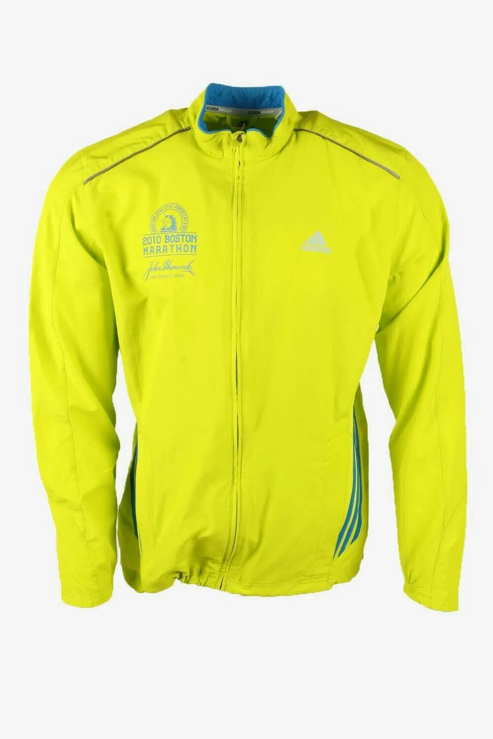 Adidas Track Top Jacket 2014 Boston Marathon Full Zip Pockets Lemon L - Pepper Tree London