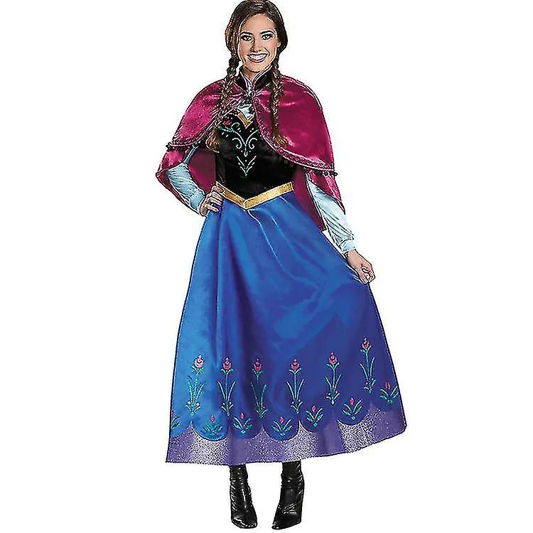 Adult Princess Anna Elsa Costume Christmas Cos Fancy Dress Outfit