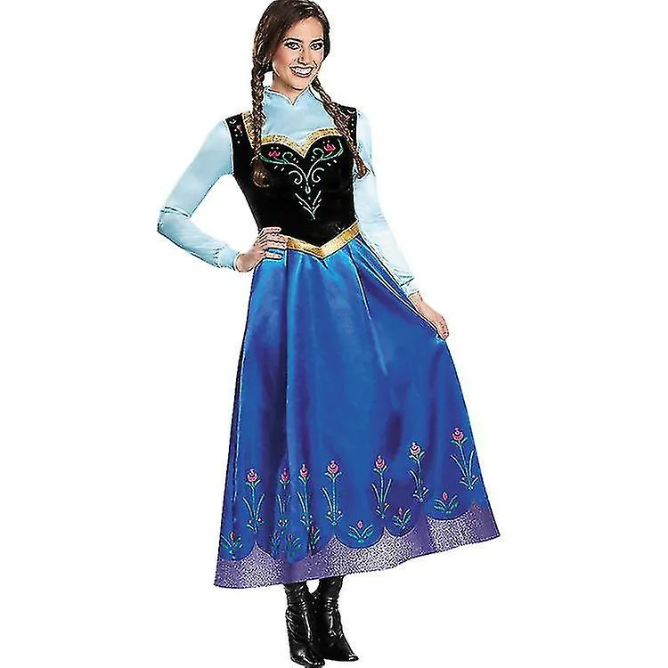 Adult Princess Anna Elsa Costume Christmas Cos Fancy Dress Outfit