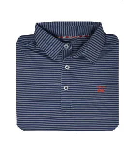 Albatross Polo - Heather Monument w/ Medieval Stripe