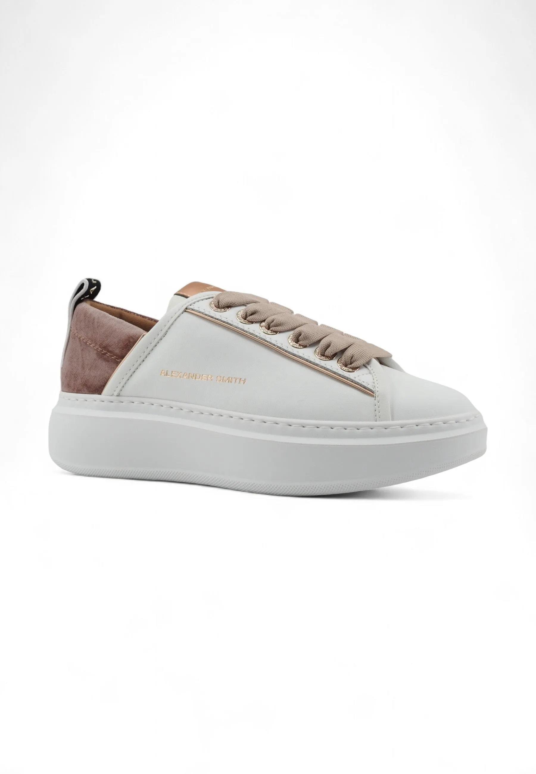 ALEXANDER SMITH Wembley Sneaker Donna White Nude WYW0085