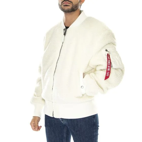 Alpha Industries Mens MA-1 Teddy Off White Jacket