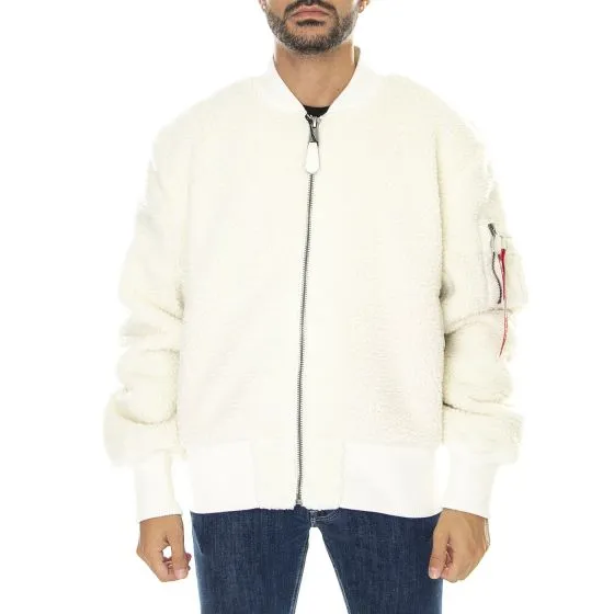 Alpha Industries Mens MA-1 Teddy Off White Jacket