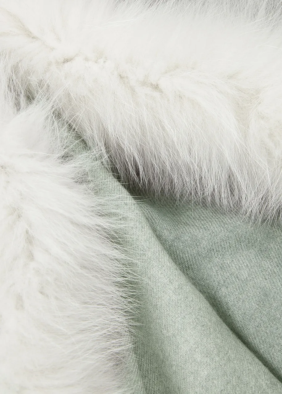 AMA PURE Fur-trimmed wool scarf -                         -                     -                