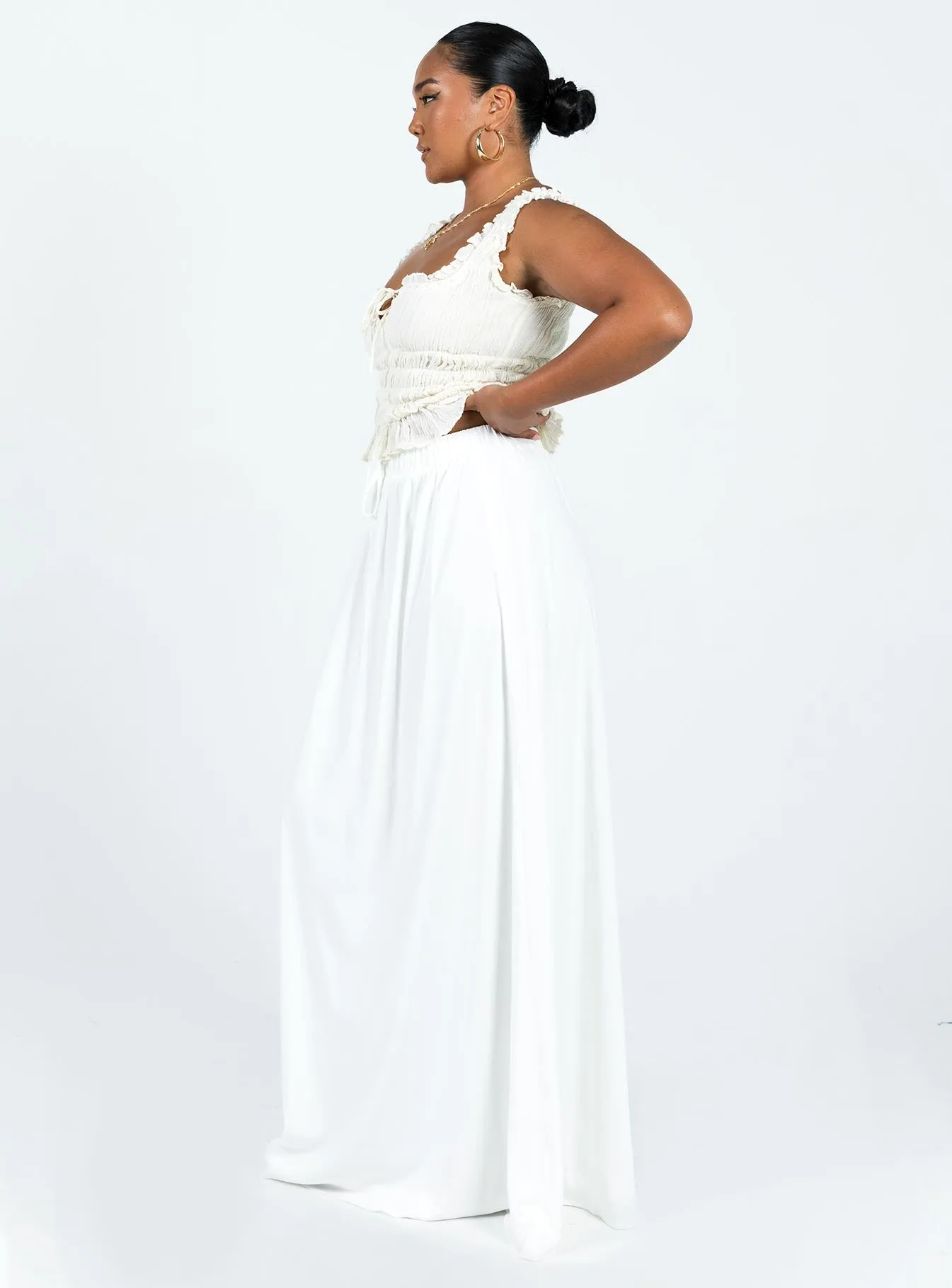 Anada Maxi Skirt White