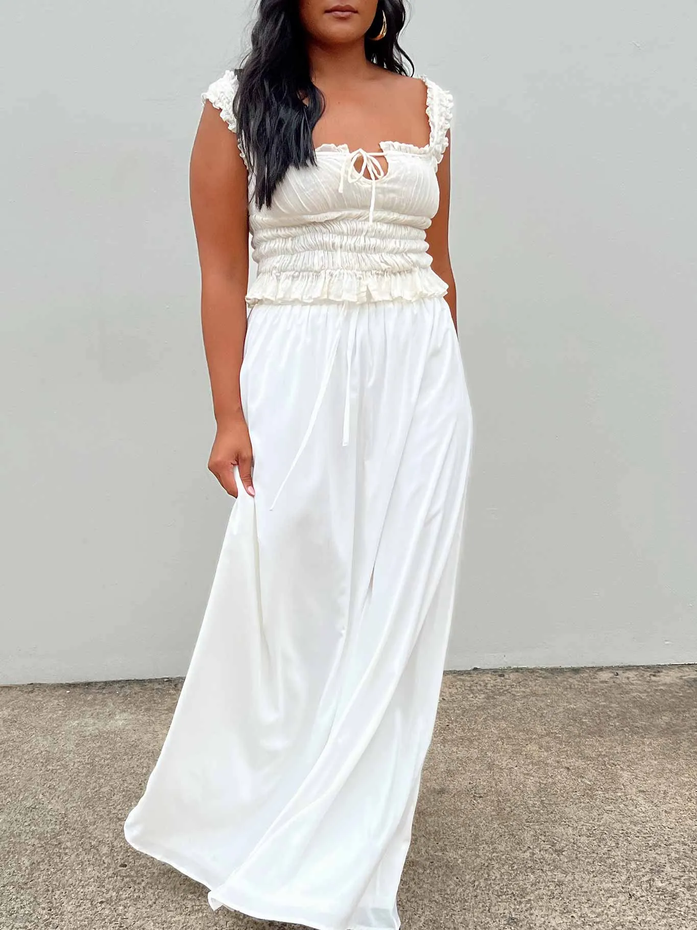 Anada Maxi Skirt White