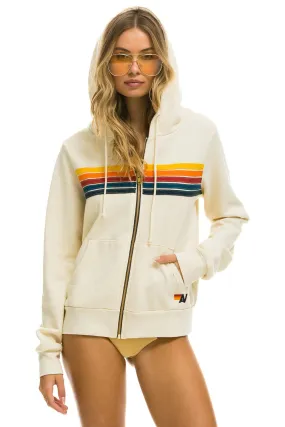 Aviator Nation 5 Stripe Hoodie in Vintage White