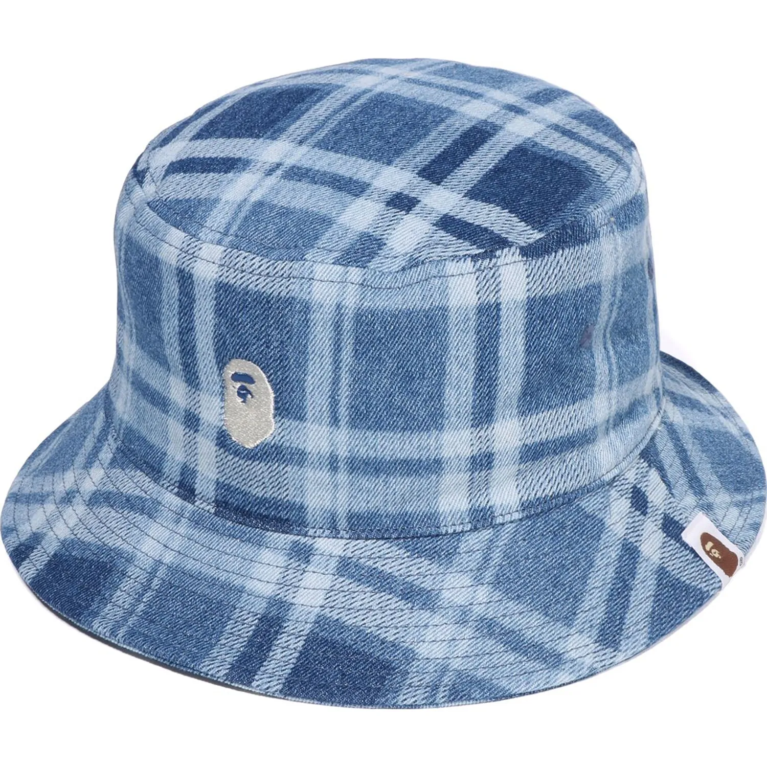 BAPE CHECK DENIM BUCKET HAT