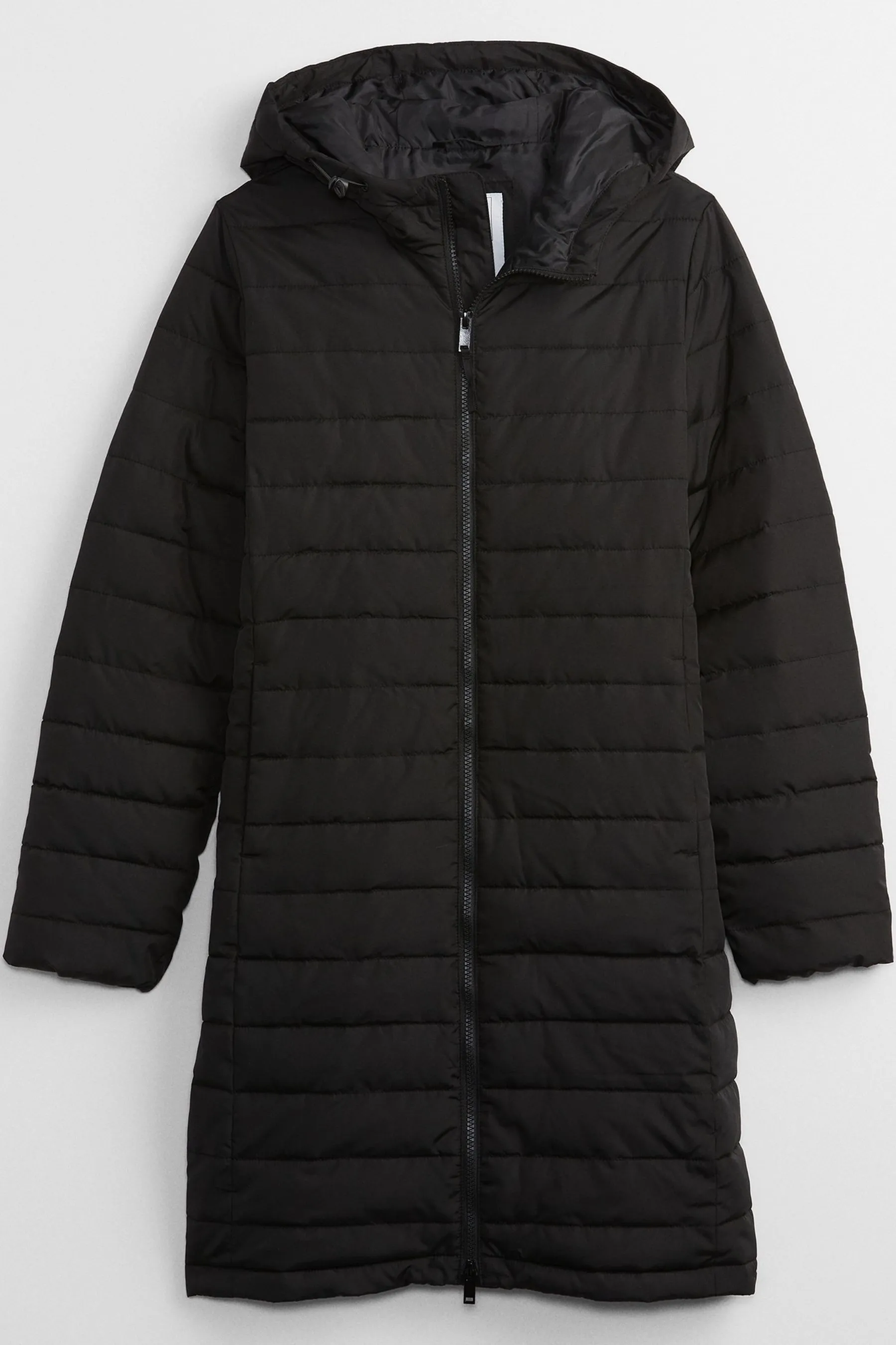 Black Cold Control Midi Puffer Coat