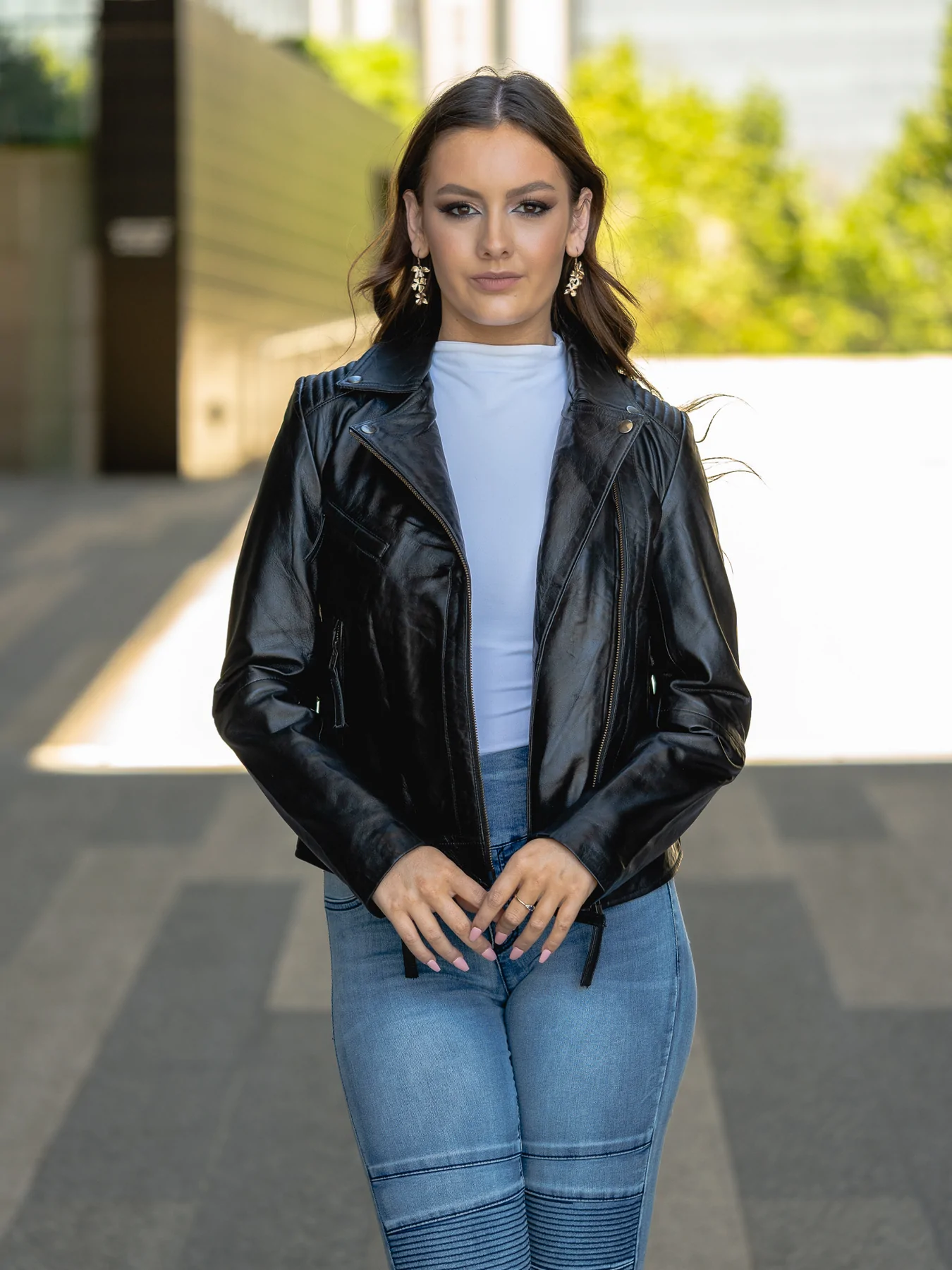 Black Topshop Leather Jacket for Women