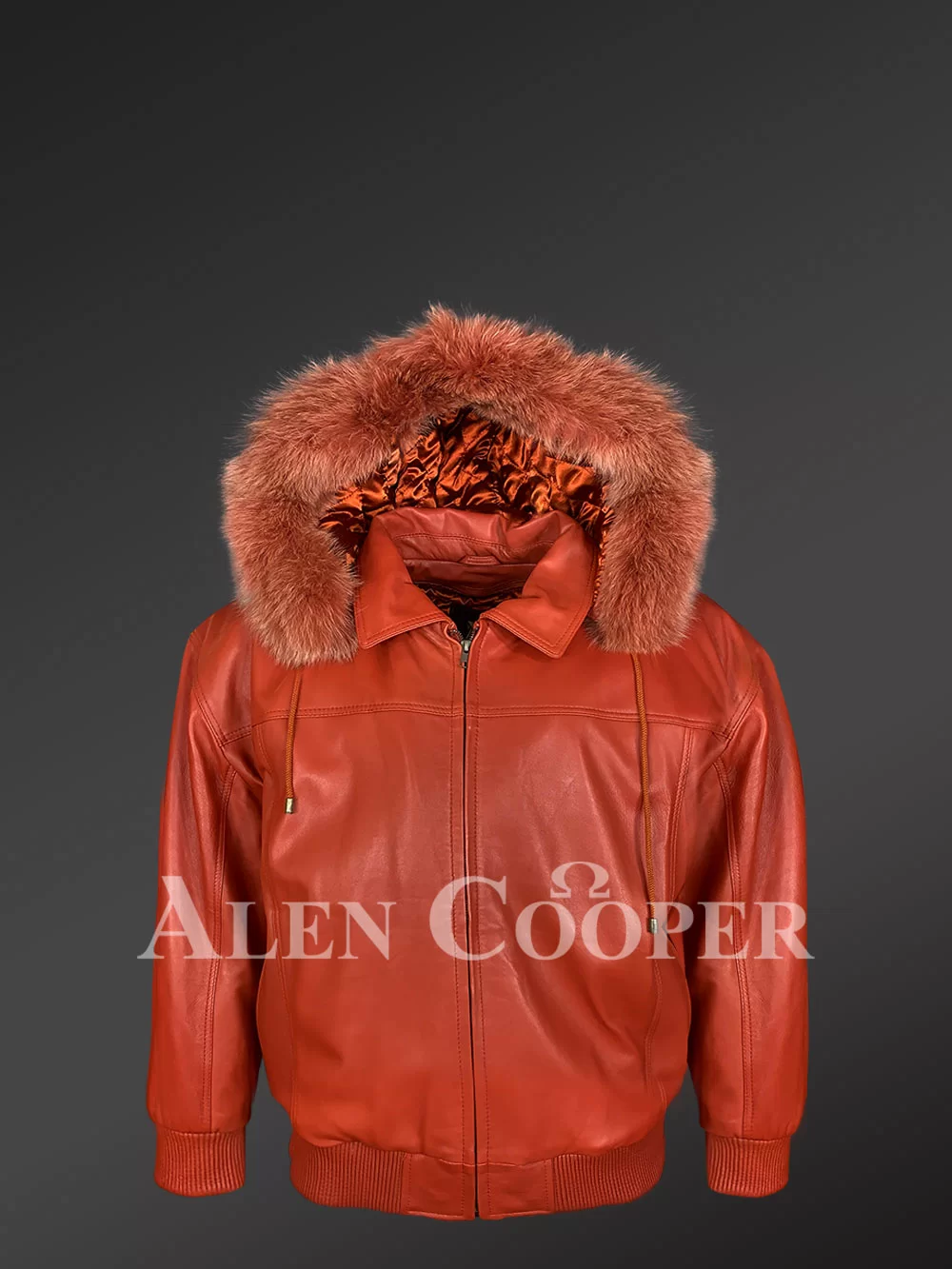 Bomber with Hood and Fox Fur Trim