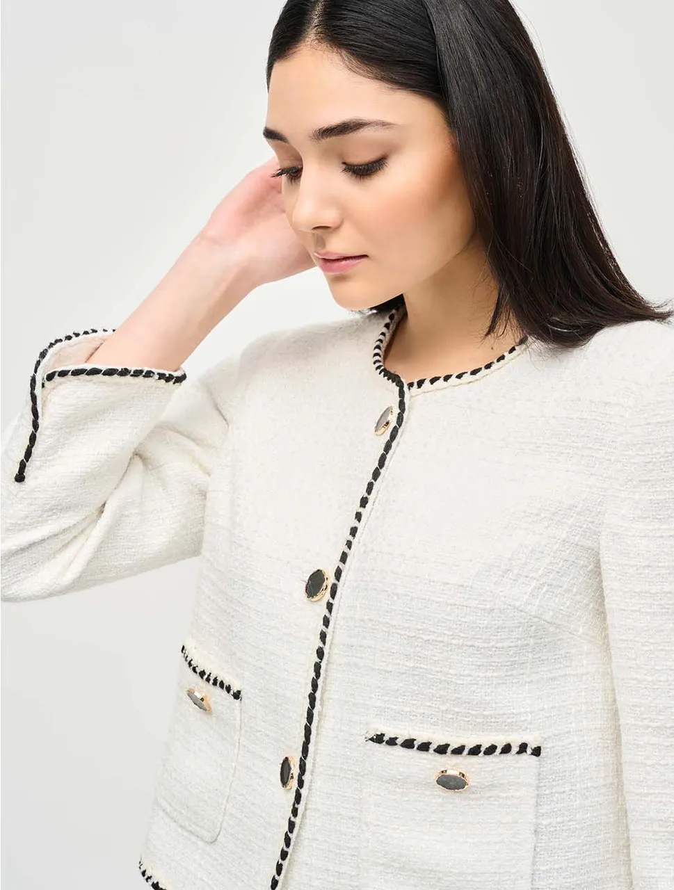 Bouclé Jacket with Contrast Trim | Joseph Ribkoff