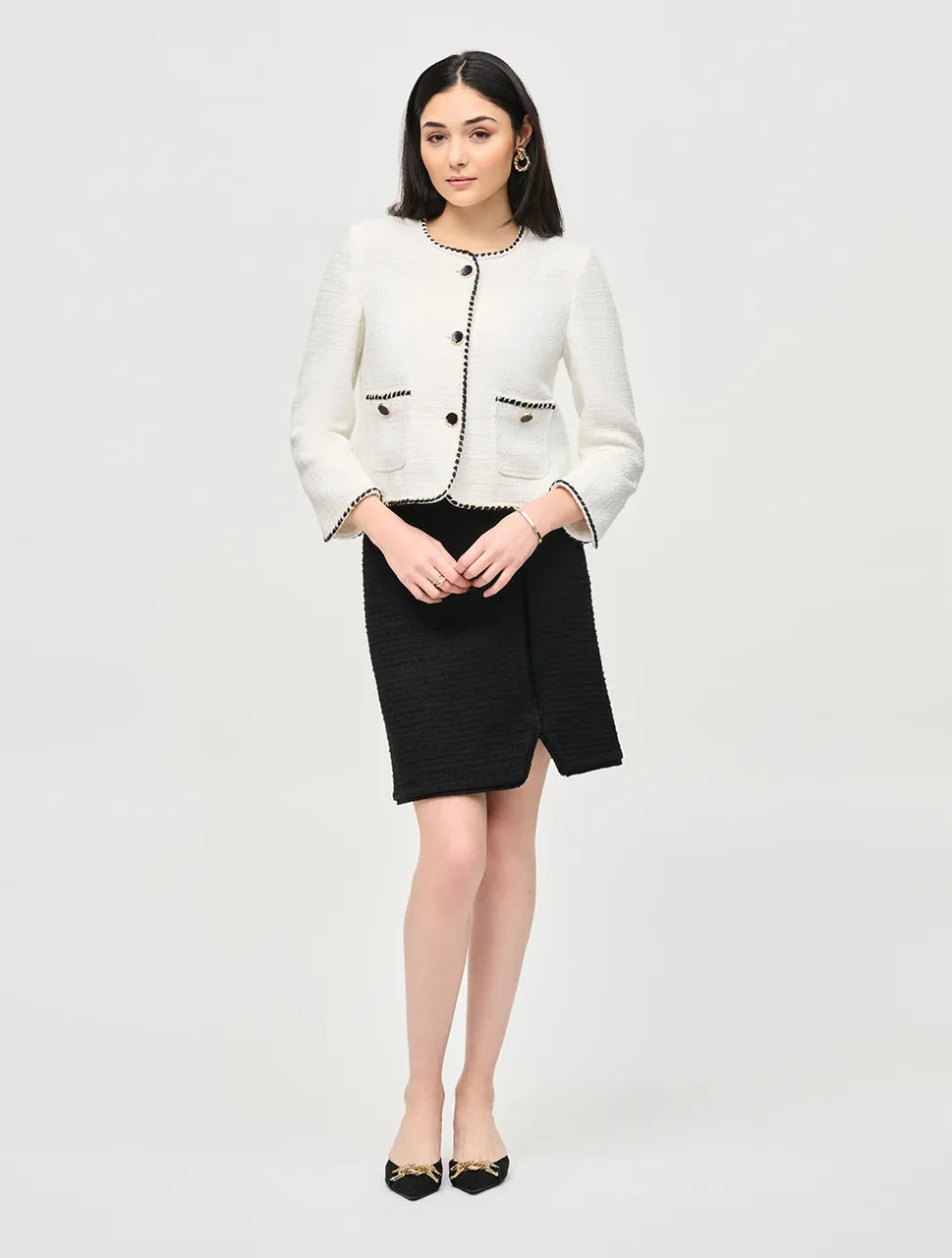 Bouclé Jacket with Contrast Trim | Joseph Ribkoff