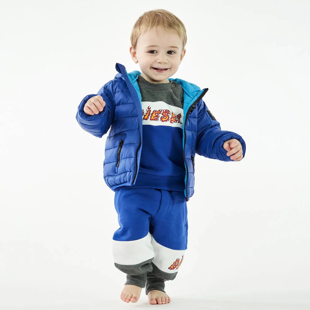 Boys Blue Puffer Coat