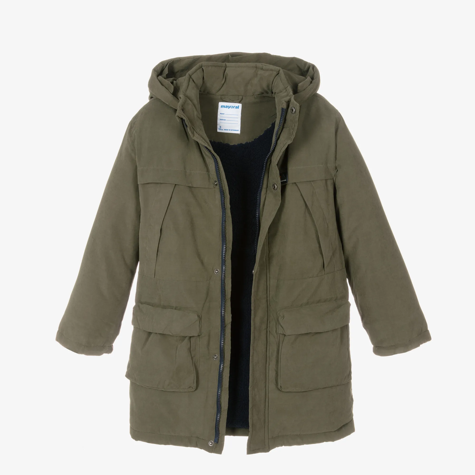 Boys Green Parka Coat