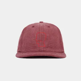 Brain Dead Washed Twill Logohead Hat - Raspberry