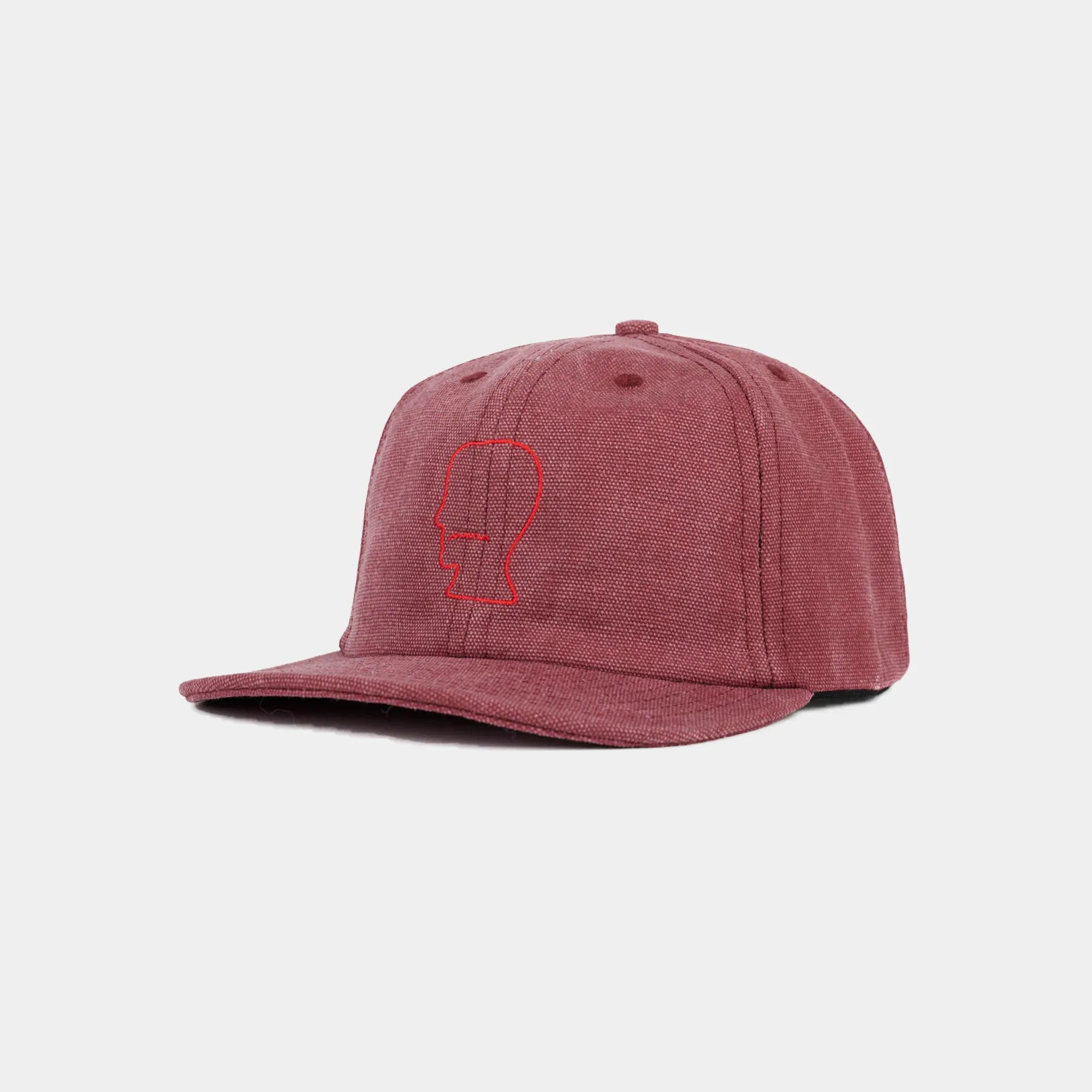 Brain Dead Washed Twill Logohead Hat - Raspberry