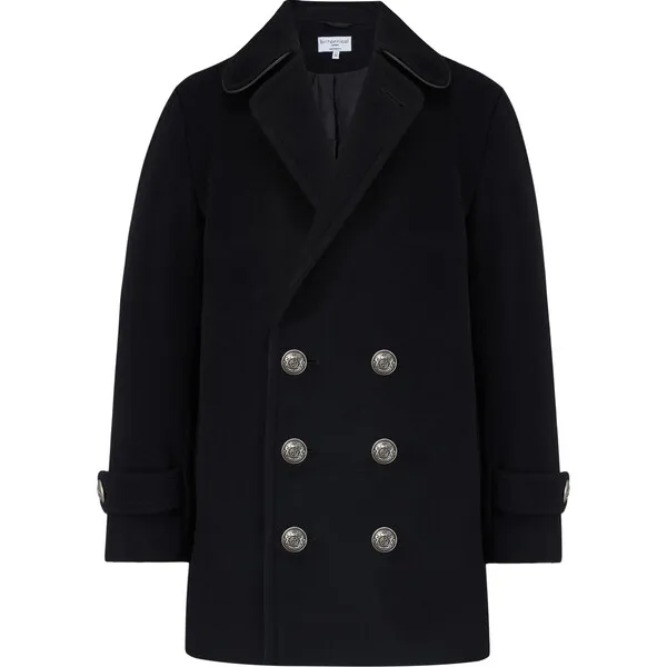 Britannical Lambeth Reefer Coat, Raven Black