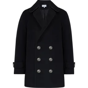 Britannical Lambeth Reefer Coat, Raven Black