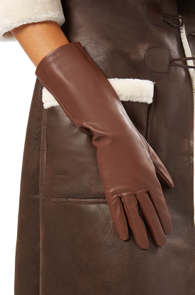 Cacao Vegan Leather Gloves