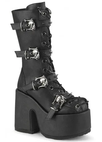 Camel 115 Skull Buckle Platform Boot