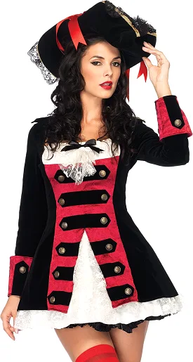 Charming Pirate Captain Adult Women's Dress Costume - Medium