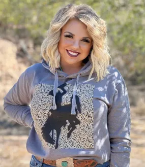 Cheetah Bronc Raw Hem Sweatshirt