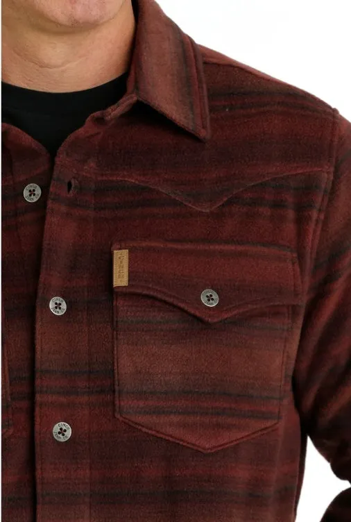 Cinch’s Men’s Red Western Striped Shirt Jacket