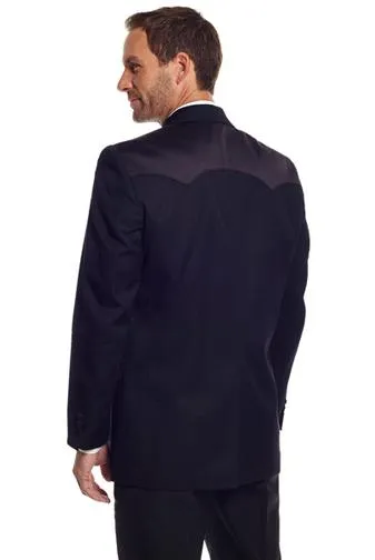 Circle S Mens Black Poly/Rayon Blend Jacket Blazer Tuxedo Coat 42 R