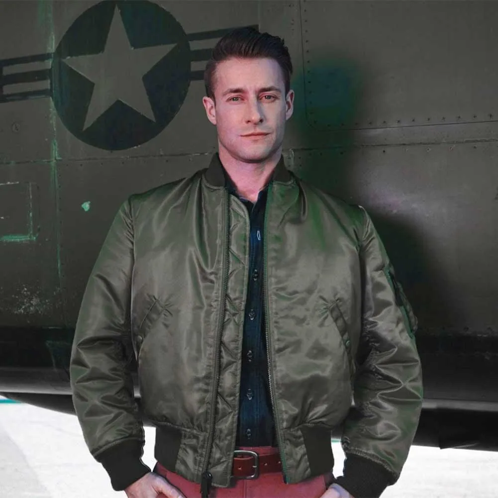 Cockpit USA Mens MA-1 Nylon Satin Flight Jacket