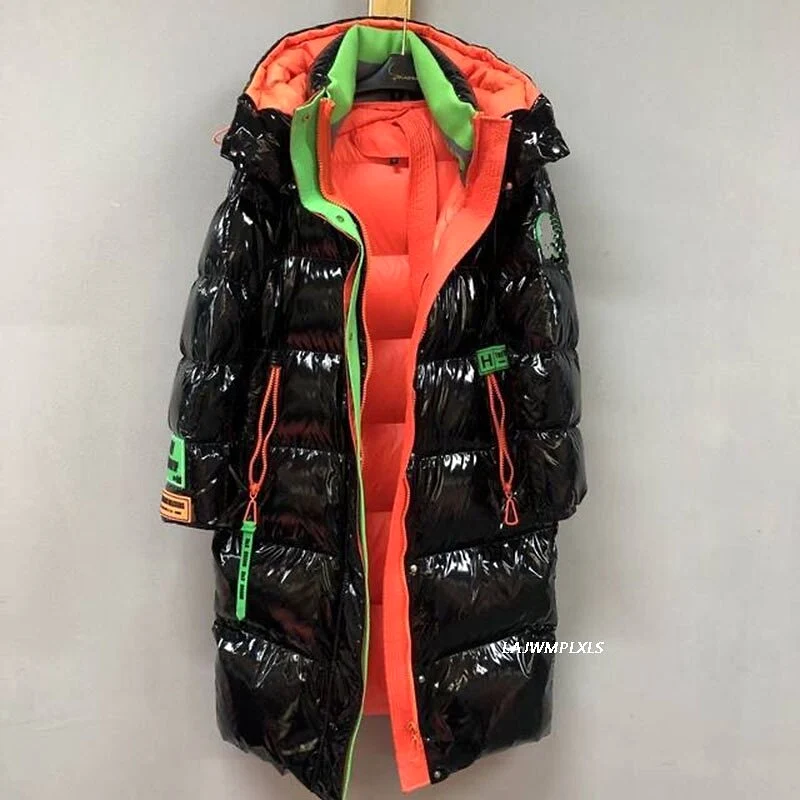 Contrast Color Longline Puffer Jacket for Women