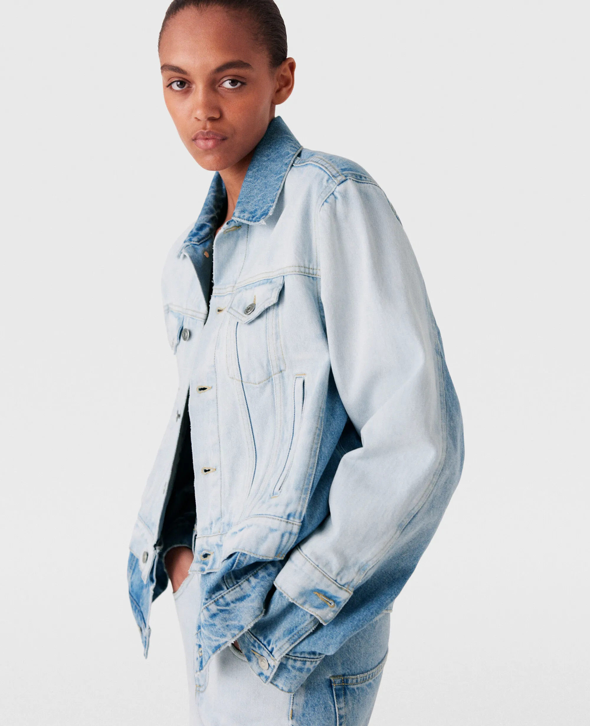 Contrast Panel Denim Jacket