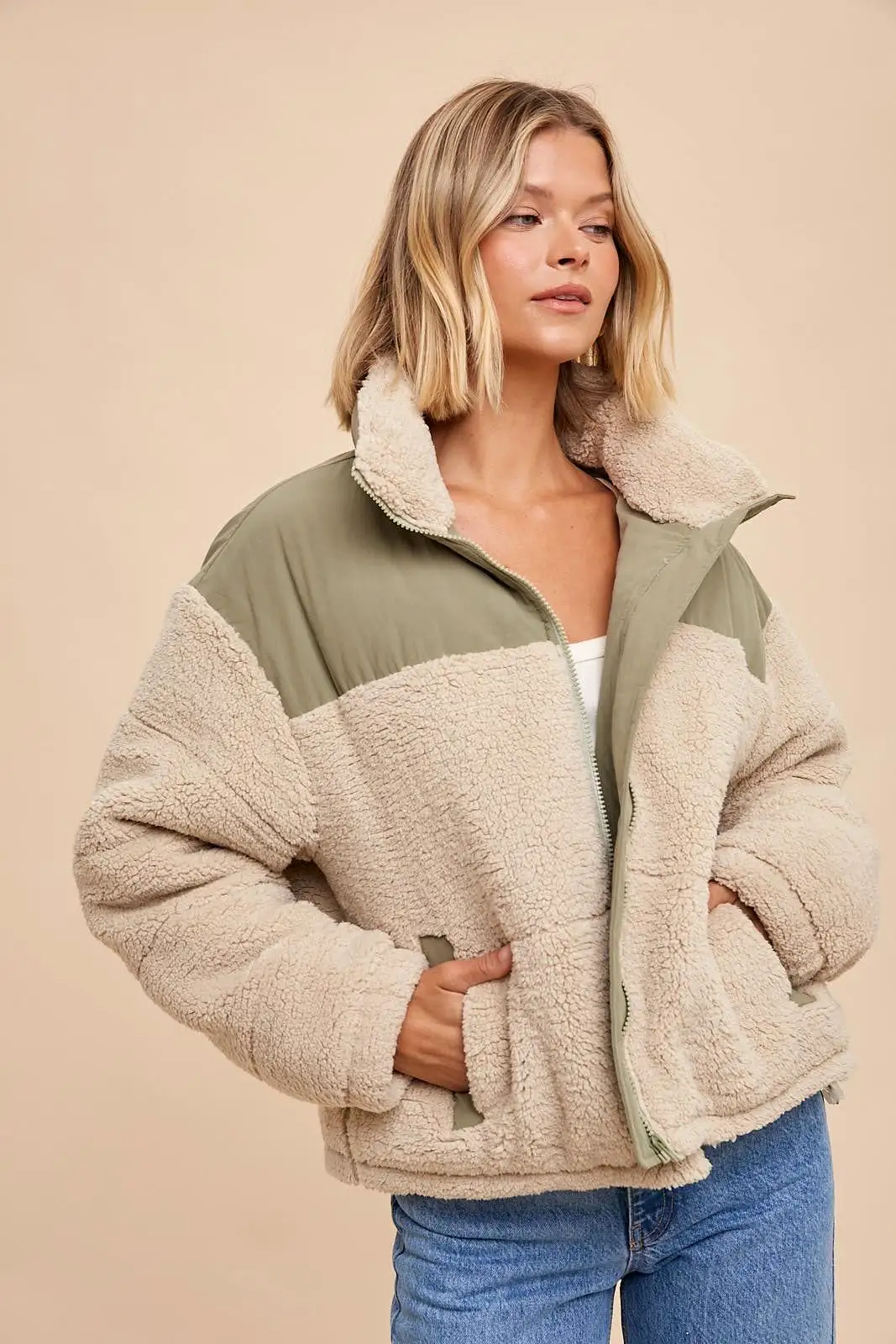 Contrast Sherpa Jacket