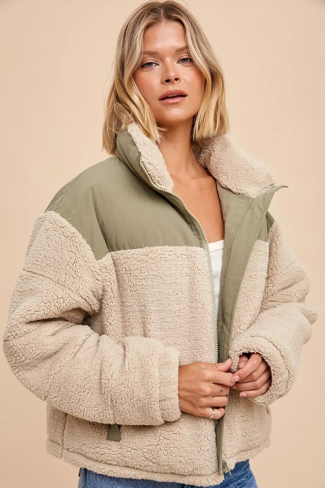 Contrast Sherpa Jacket