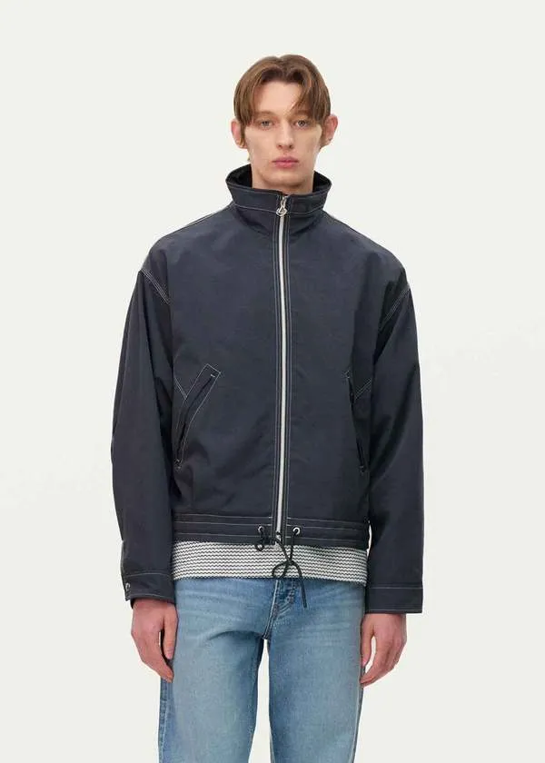 Contrast Track Jacket - Navy