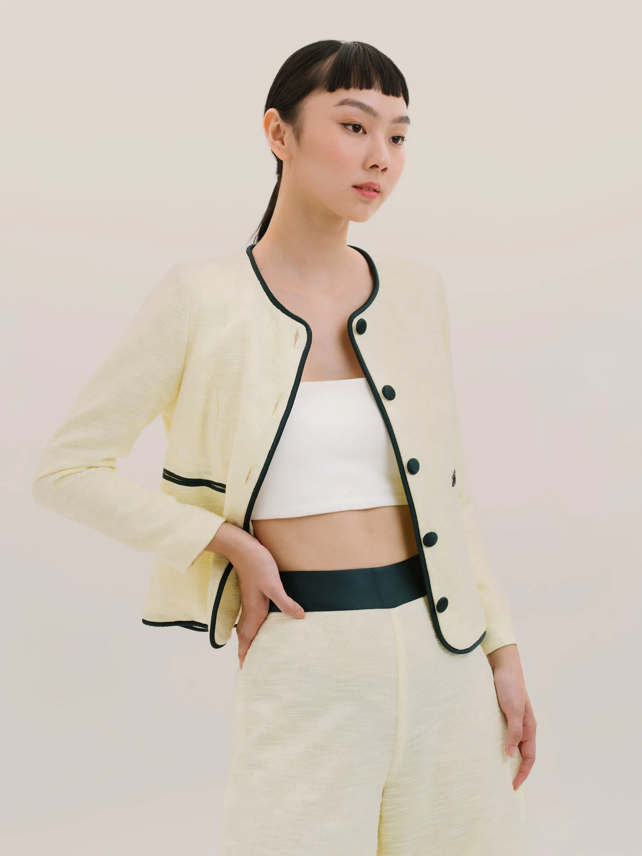 Contrast Trim Jacket