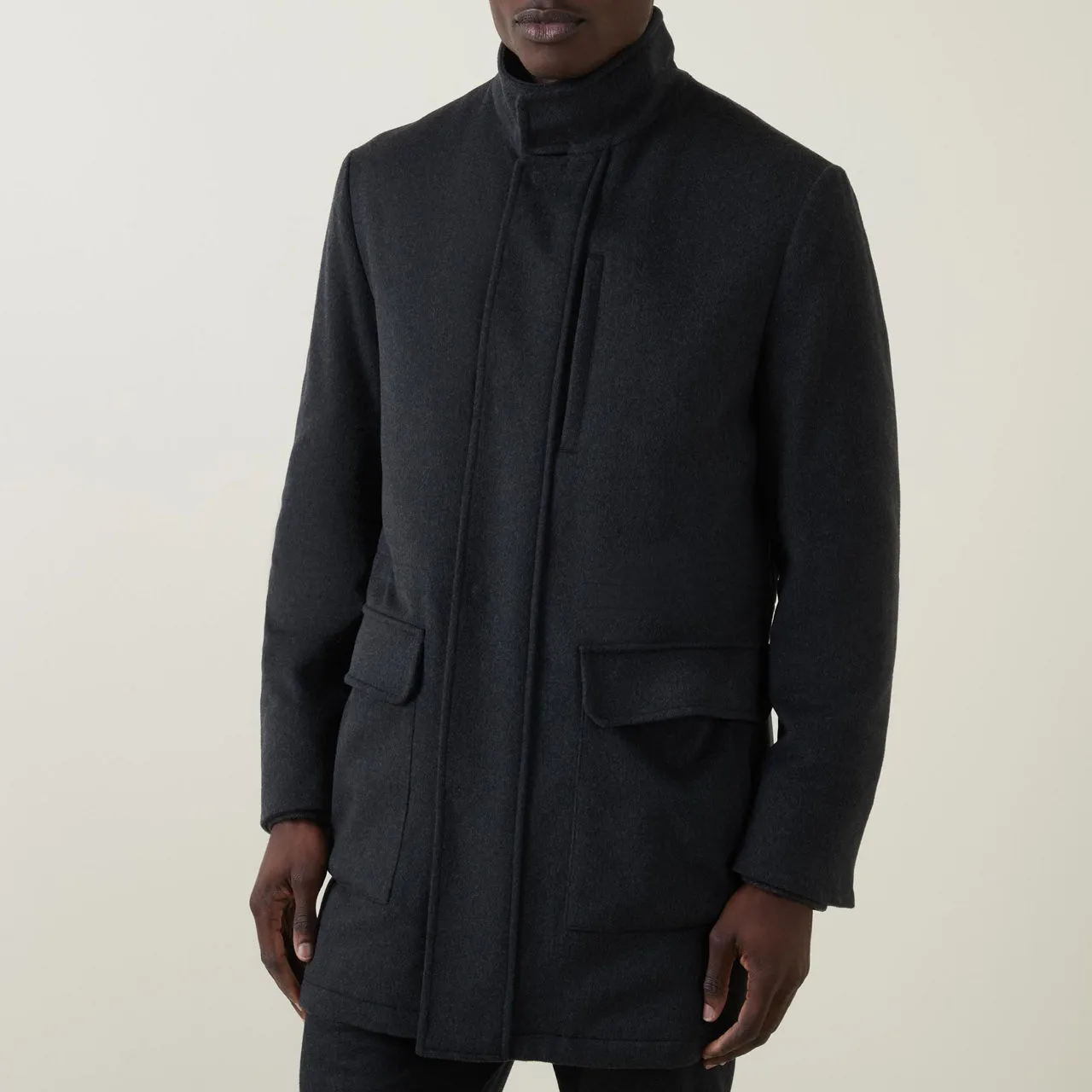 CORNELIANI Tailored Car Coat - Charcoal