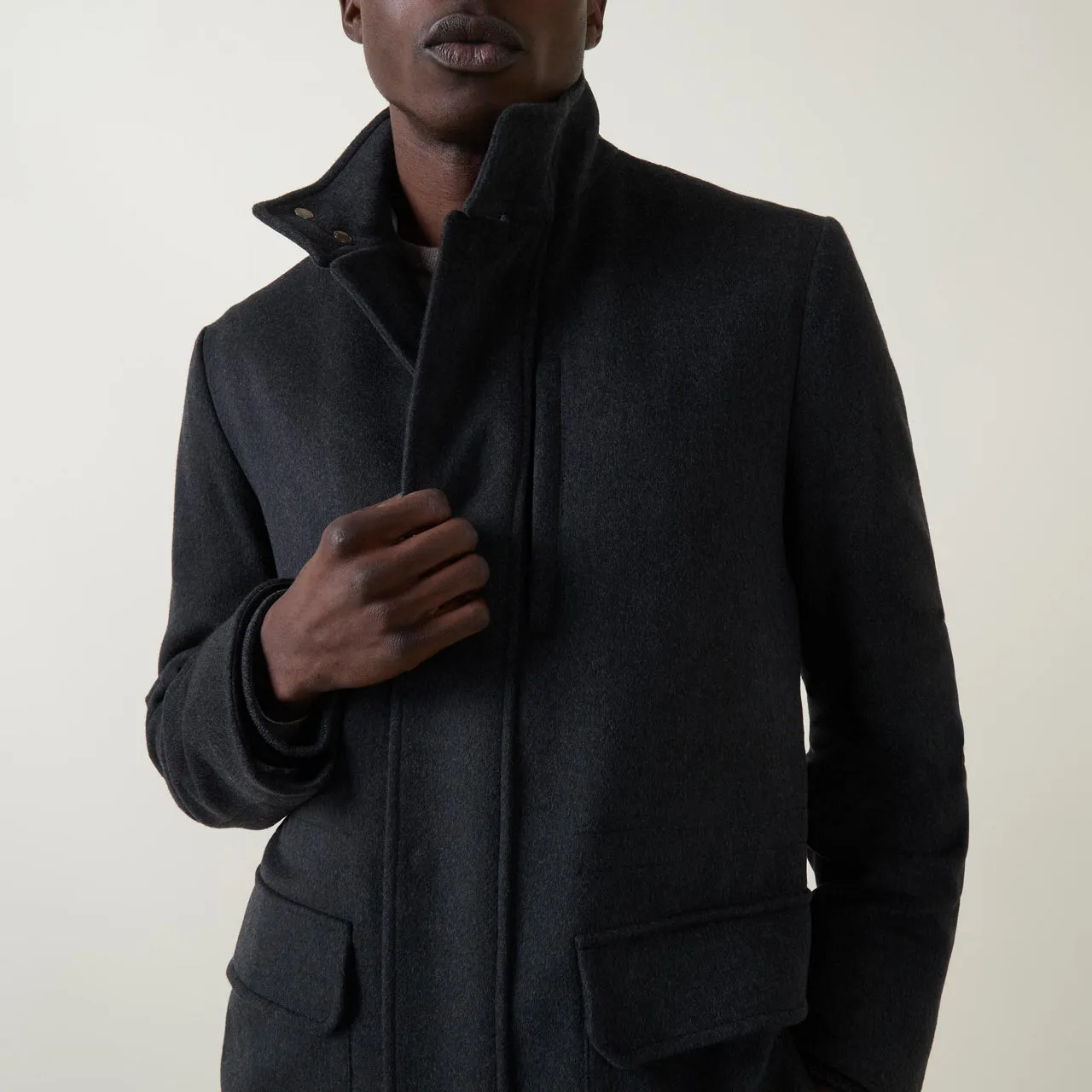 CORNELIANI Tailored Car Coat - Charcoal