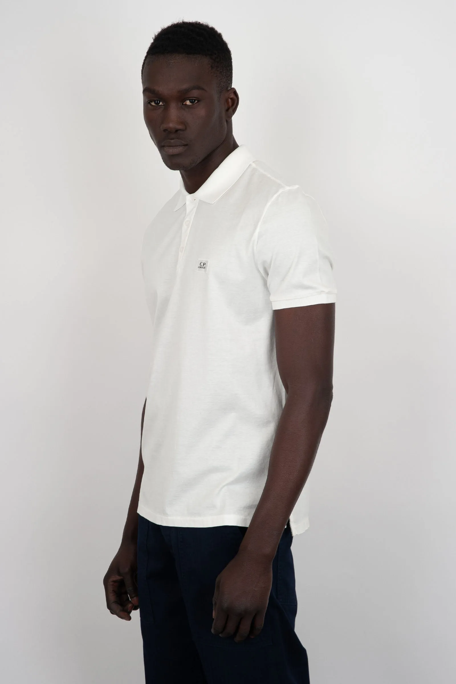 C.P. Company Polo 70-2 Mercerized Jersey Cotone Bianco