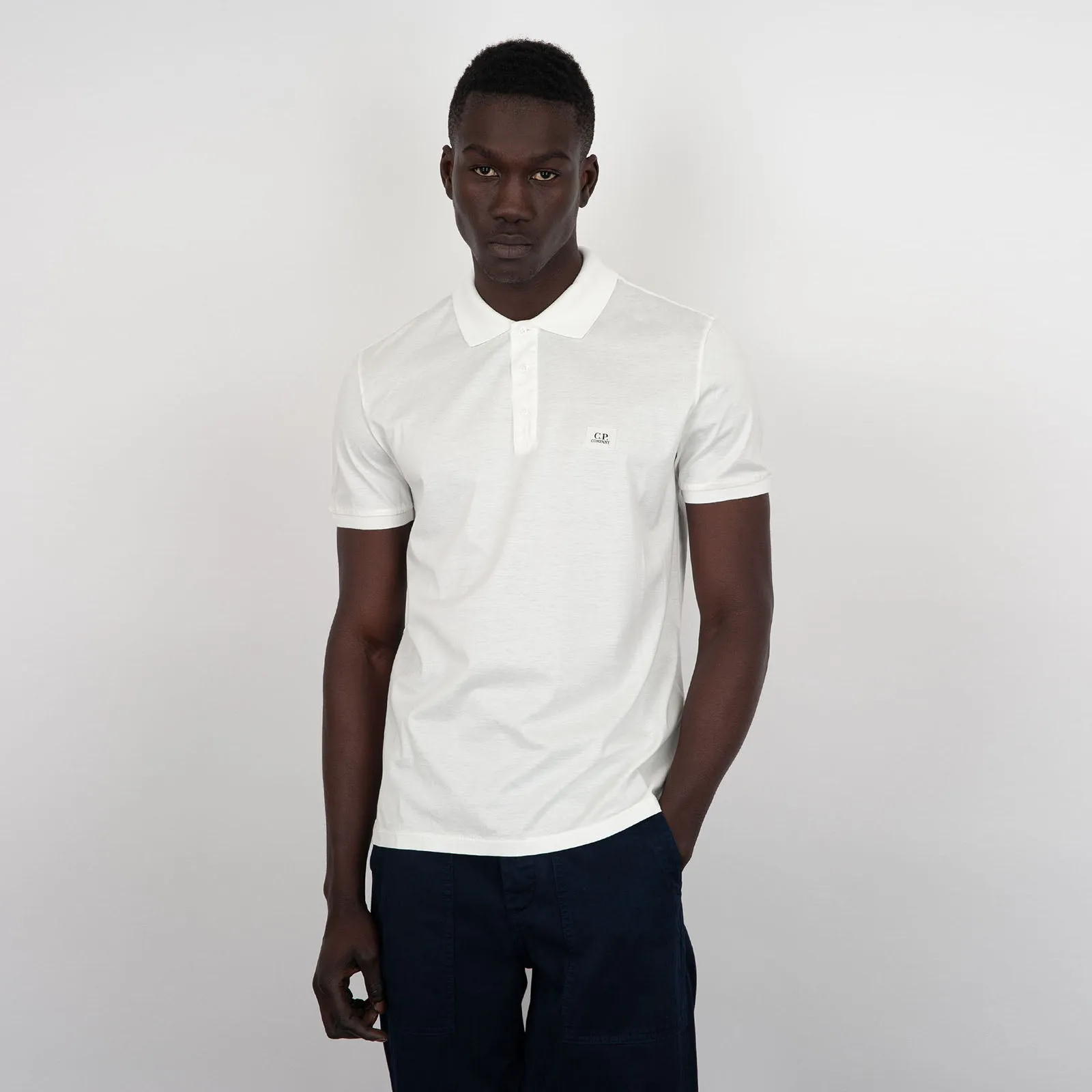 C.P. Company Polo 70-2 Mercerized Jersey Cotone Bianco