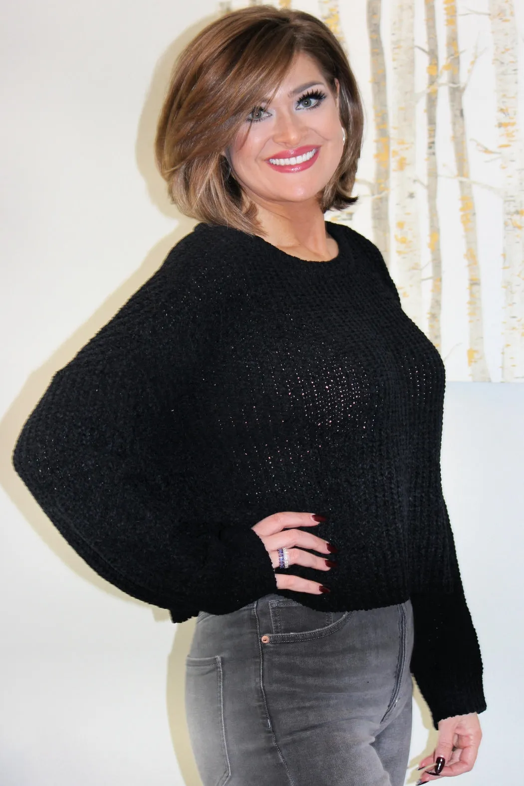 Cropped Black Sweater