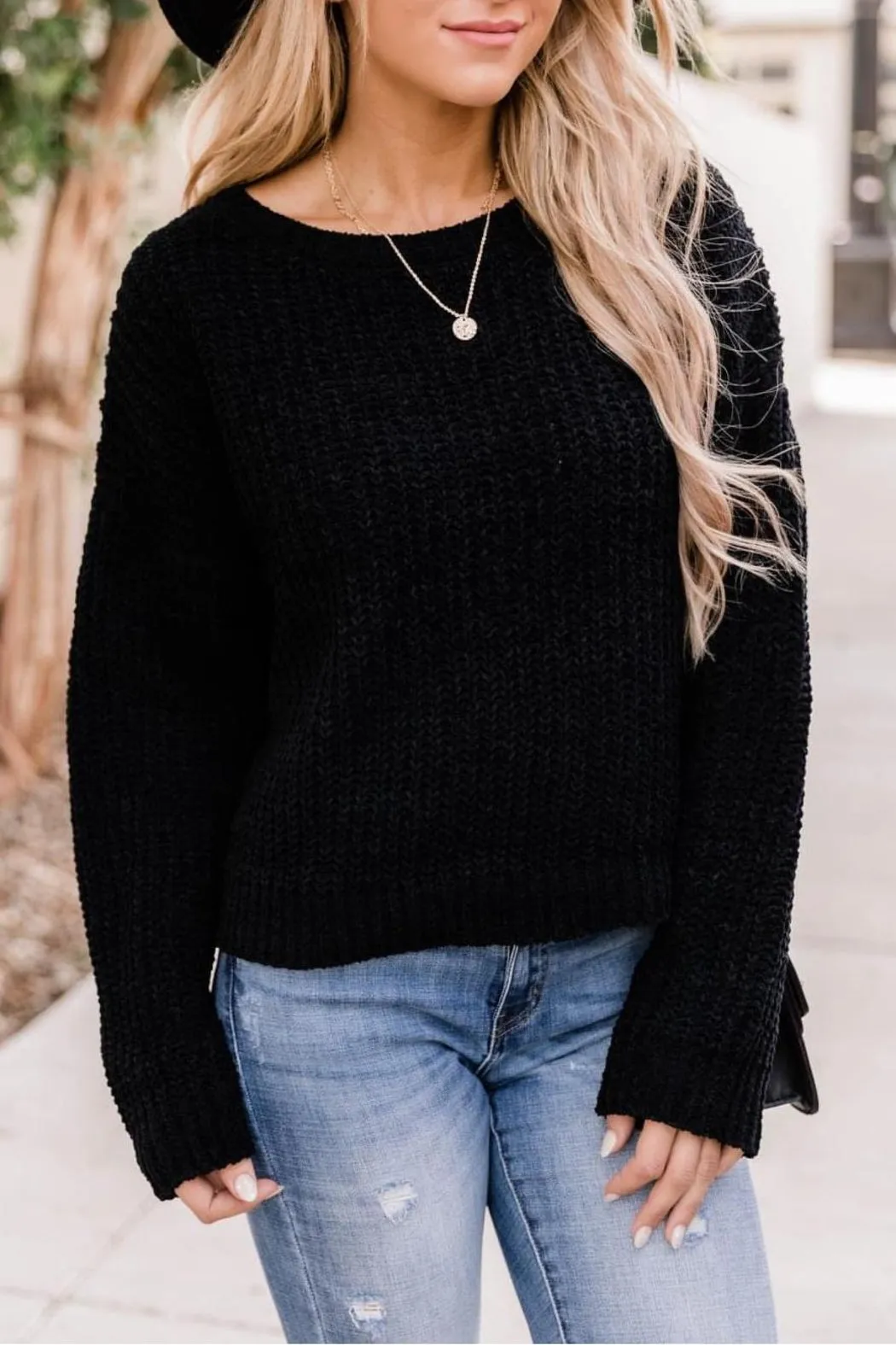 Cropped Black Sweater