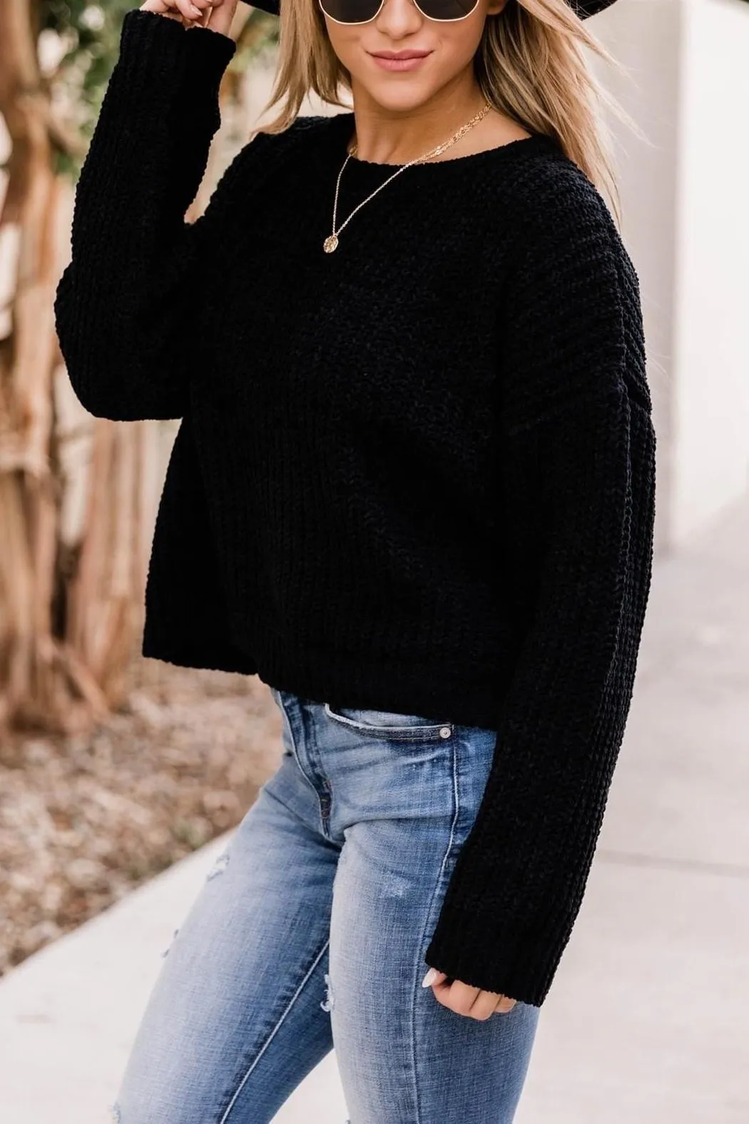 Cropped Black Sweater