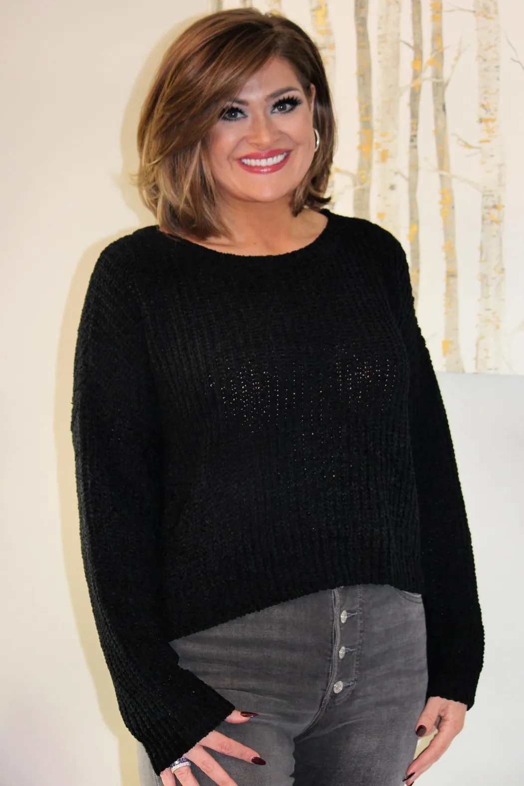 Cropped Black Sweater