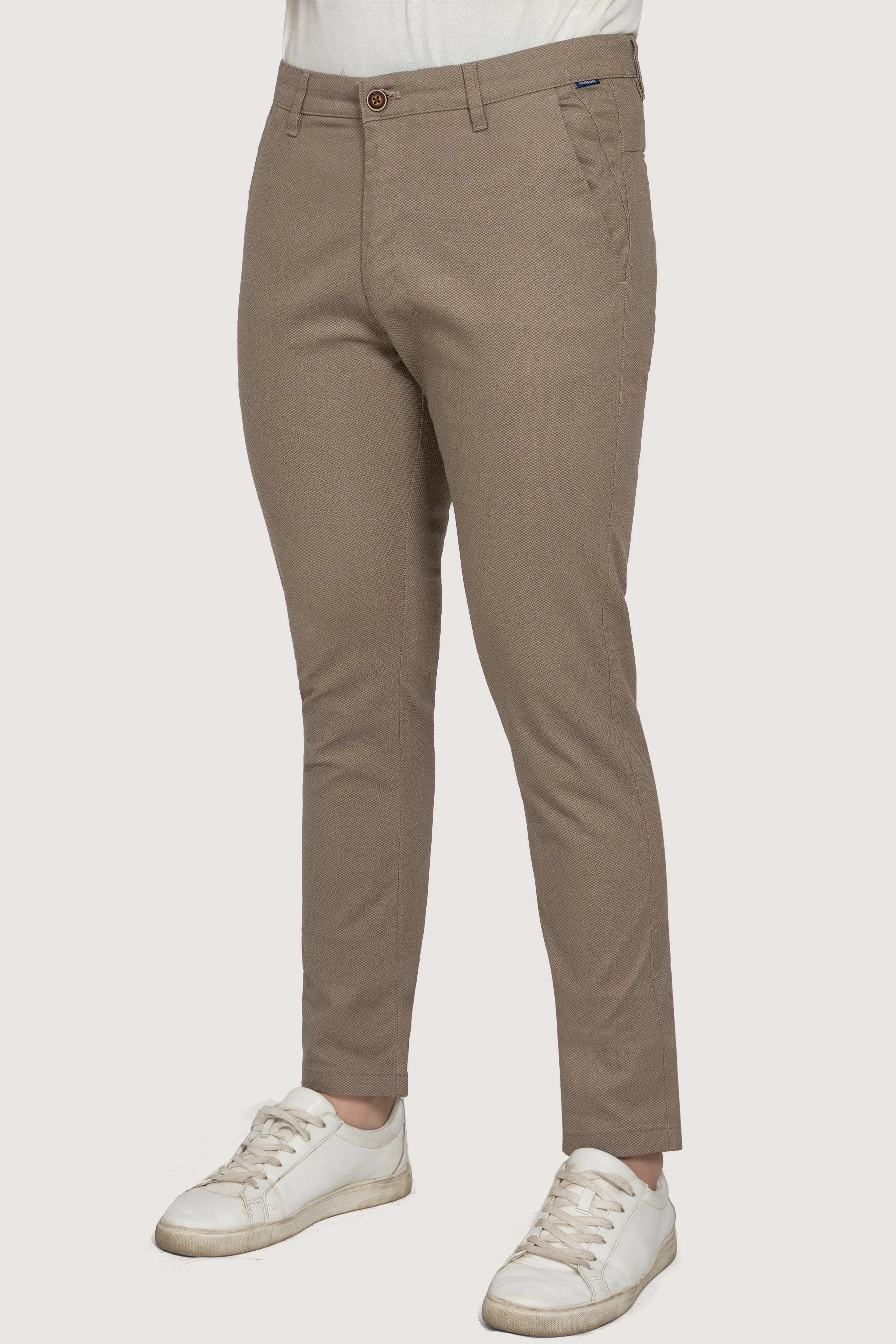 CROSS POCKET PRINTED PANT LIGHT BROWN