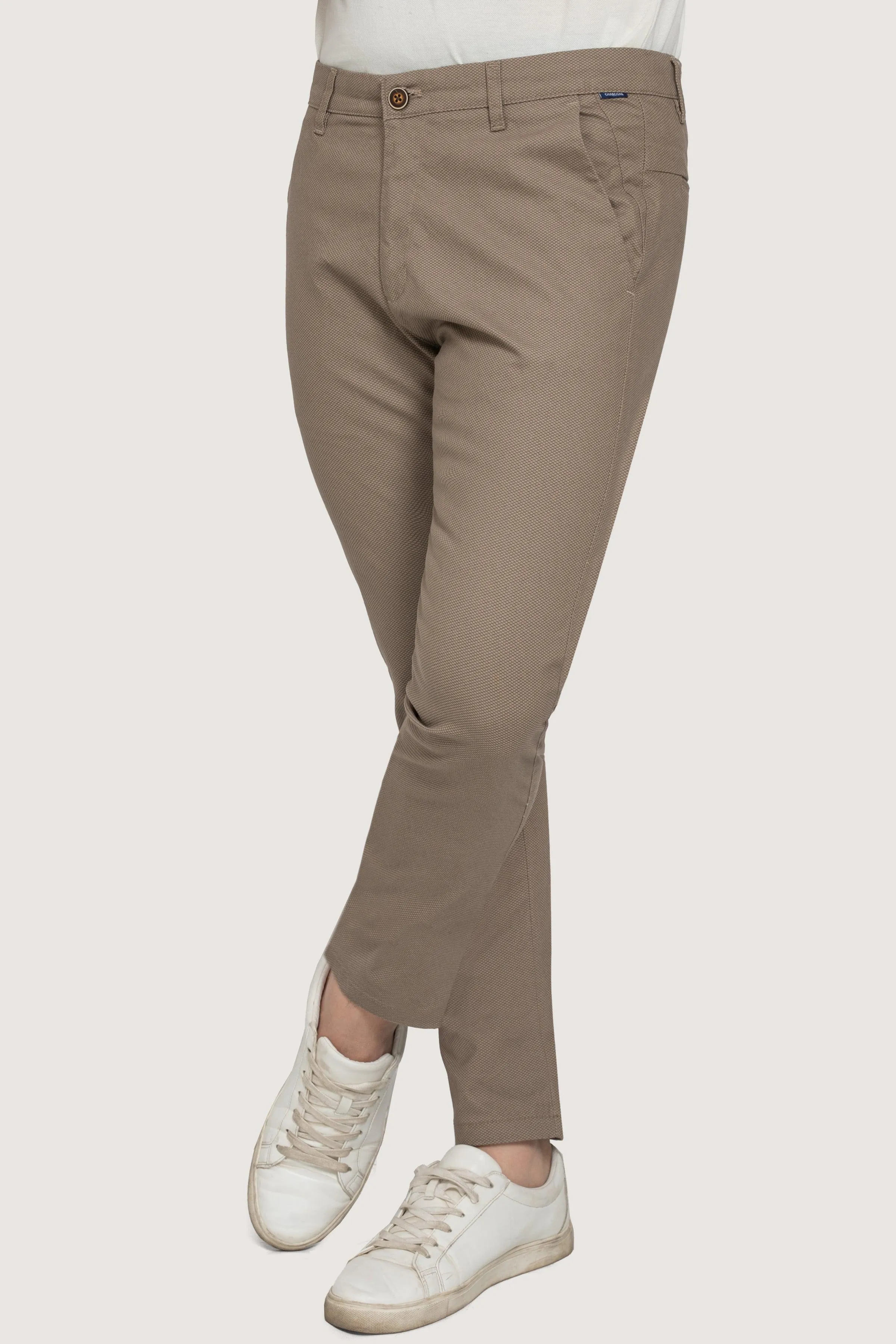 CROSS POCKET PRINTED PANT LIGHT BROWN