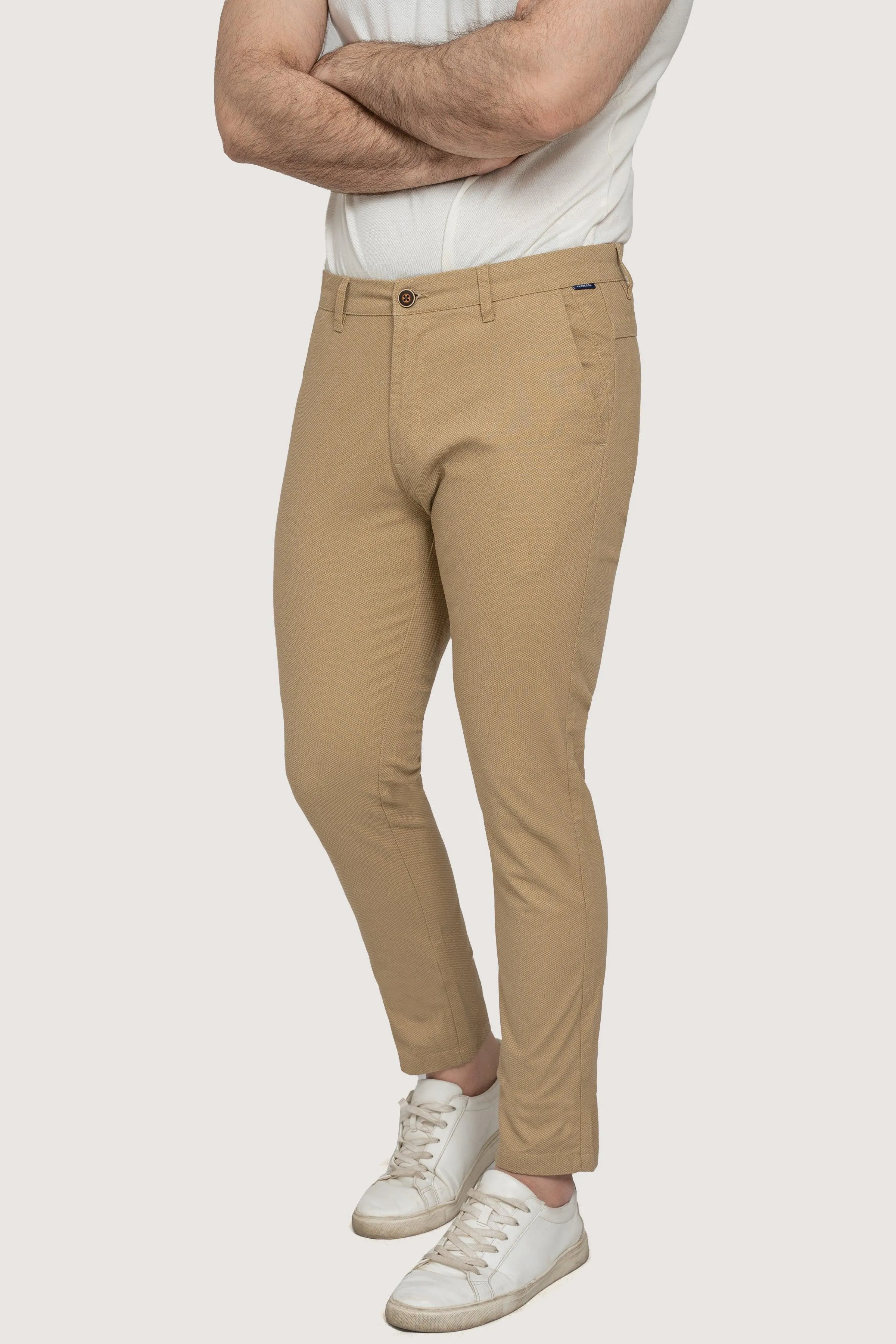 CROSS POCKET PRINTED PANT LIGHT KHAKI