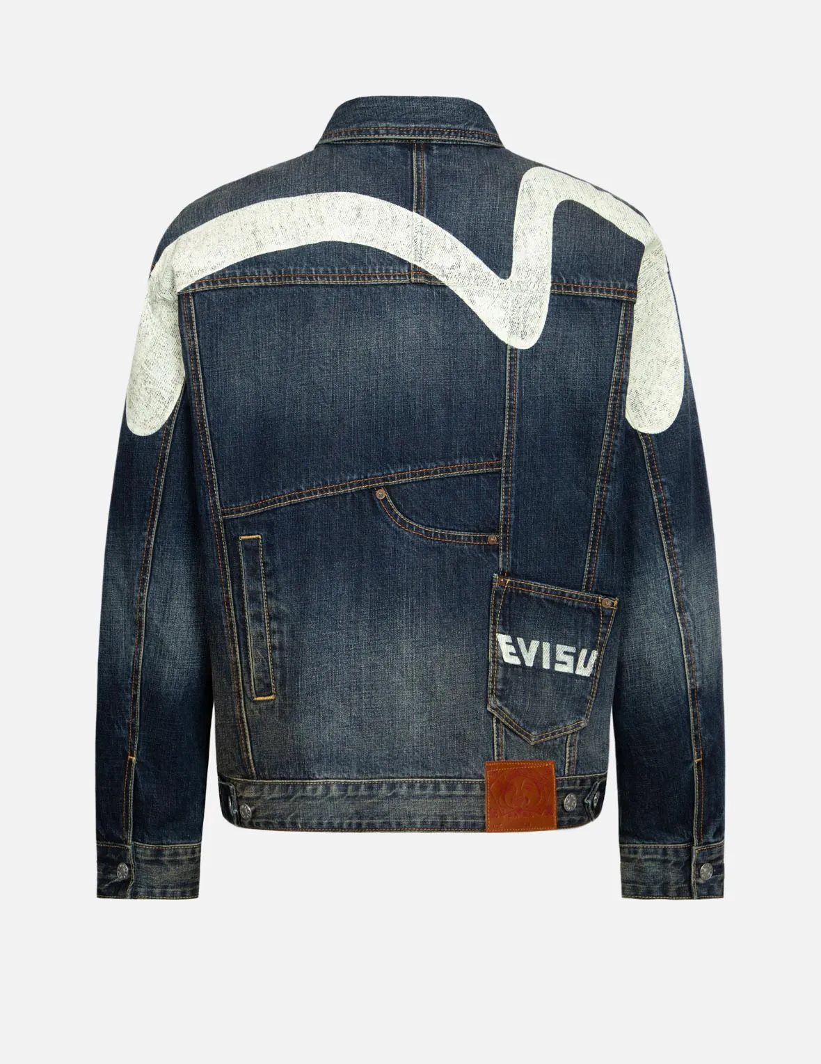 Daicock Print Loose Fit Deconstructed Denim Jacket