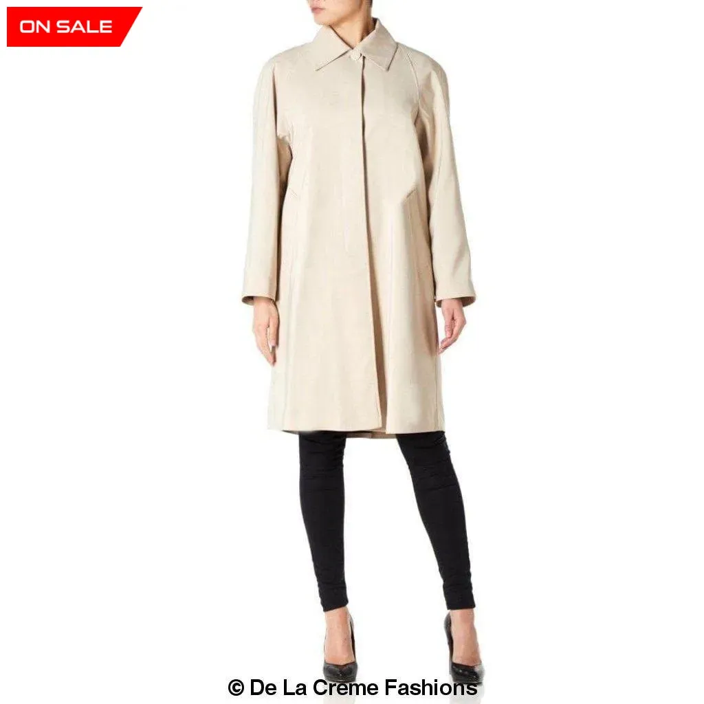 De La Creme Womens Oversized Knee Length Swing Coat